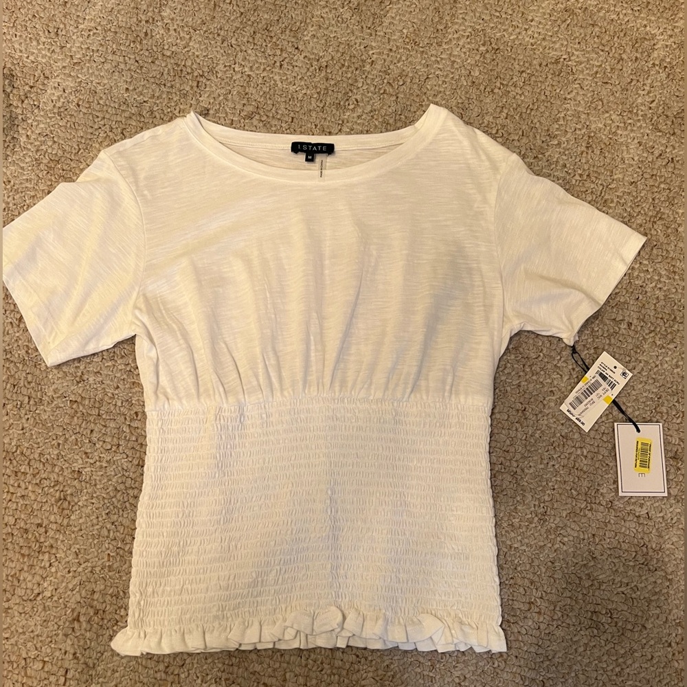 1. State White sleeved top